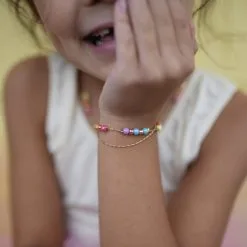 Bracelet Or Avec Perles Multicolores -Accessoires vestimentaires bracelet or avec perles multicolores 3