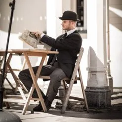 Chapeau Melon Noir -Accessoires vestimentaires chapeau melon 2