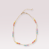 Collier Or Avec Perles Multicolores