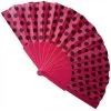 Eventail Fushia à Pois Noirs