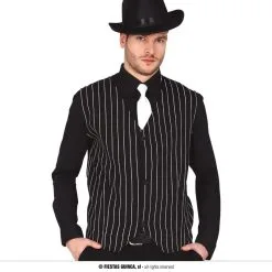 Gilet Gangster Rayé Blanc