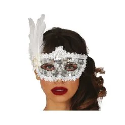 Loup Argent Avec Plumes