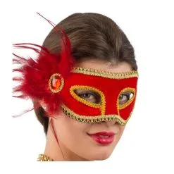 Loup Vénitien Velours Rouge