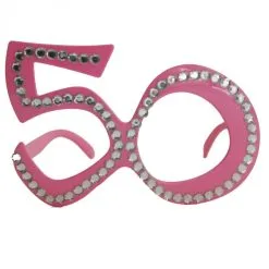 Lunettes Roses Avec Diamant 50 Ans