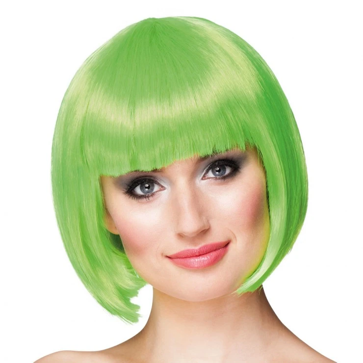 Perruque Cabaret Vert Citron 1 Perruque Cabaret Vert Citron