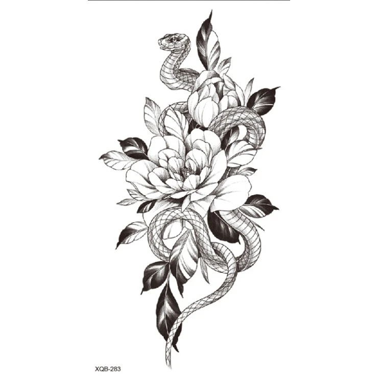 Tatouage Snake & Flowers 1 Tatouage Snake & Flowers